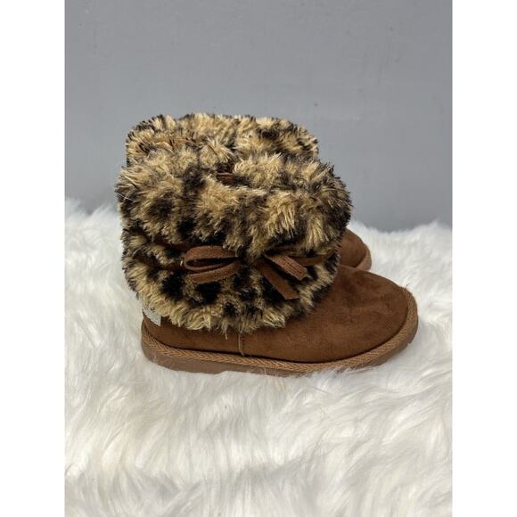 MAKALU California BOOT Girls 8 Plush Leopard Faux Fur, Full Length Zip - Picture 7 of 12